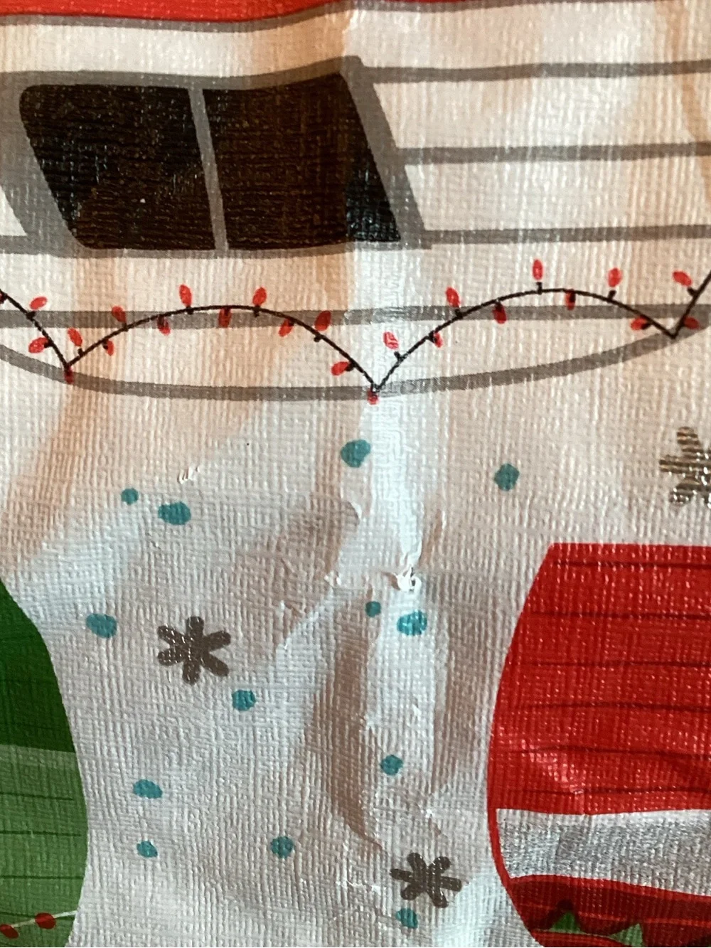 Christmas Campers Print Vinyl Tablecover Xmas Party Tablecloth Decor + New Towel